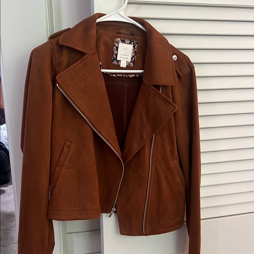 Women's Brown Suede Moto Jacket